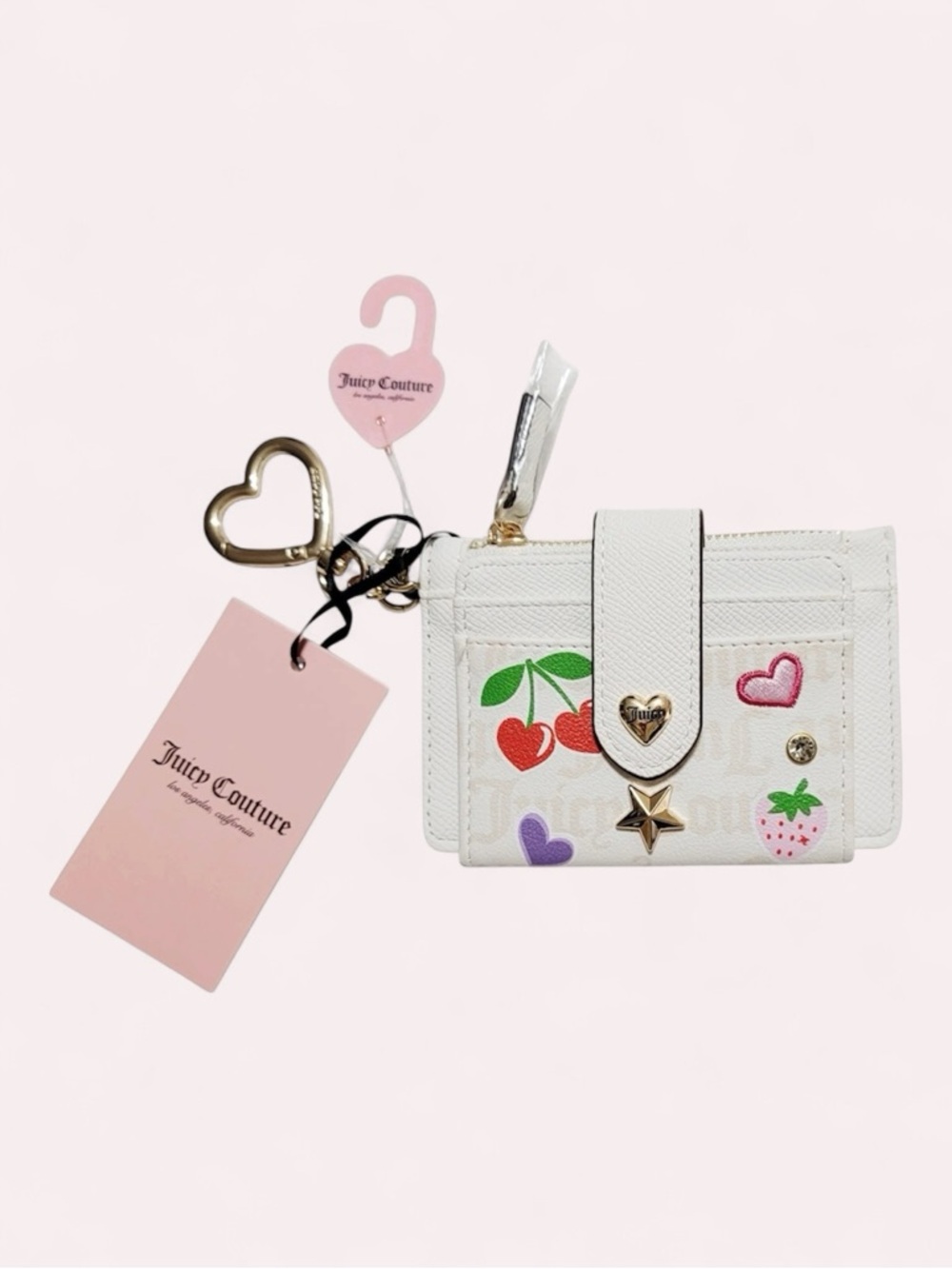 Juicy Couture All Things Juicy Cardholder with Pink Charm Tag